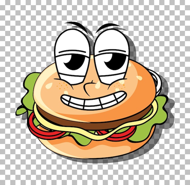 Free vector hamburger cartoon character isolated