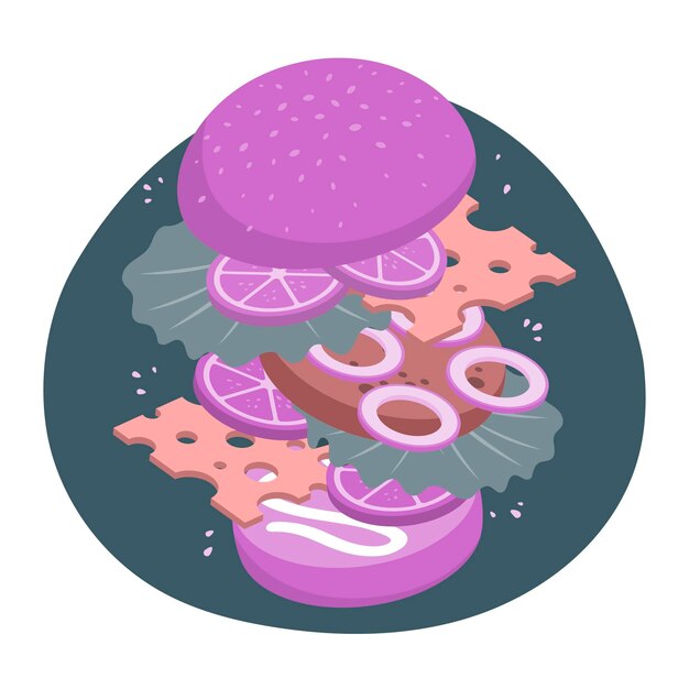 Vettore gratuito illustrazione di concetto di hamburger