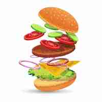 Free vector hamburger ingredients