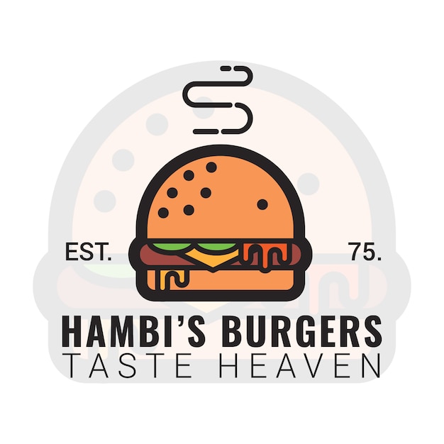 無料ベクター ハンバーガーのロゴデザイン