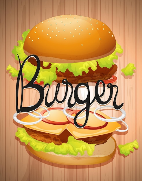 Free vector hamburger with meat and vegetables