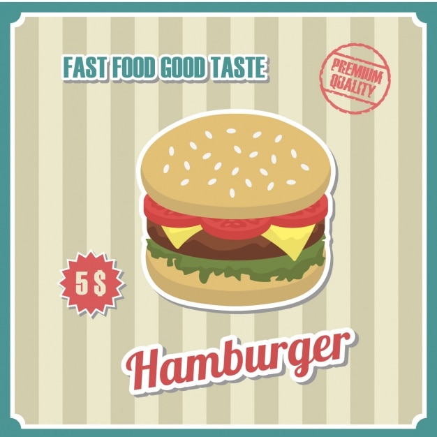 Free vector hamburguer vintage background