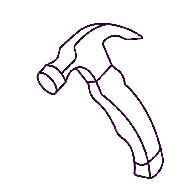 Hammer electric icon hand drawn