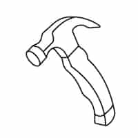 Free vector hammer electric icon hand drawn