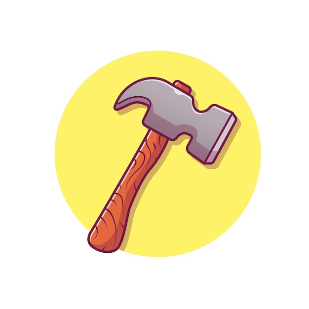 Free vector hammer floating cartoon vector icon illustration tool object icon concept isolated premium vector