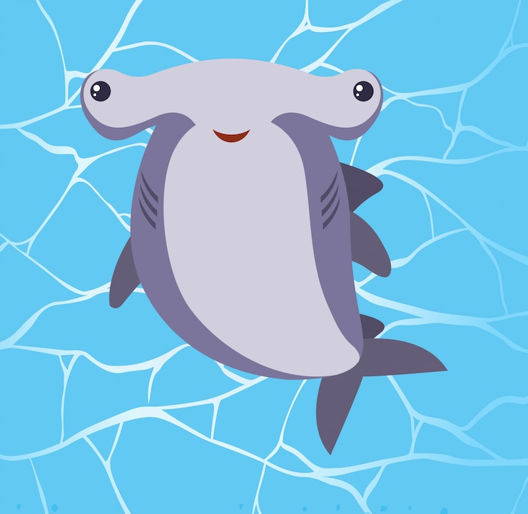 無料Vector 水面のハンマーシャーク