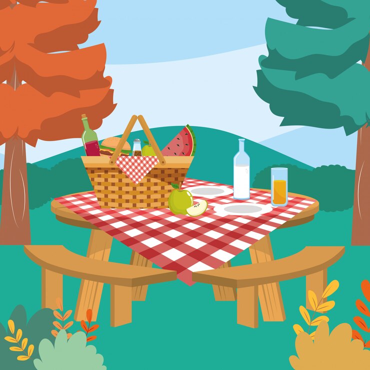 Free Vector hamper with wine and milk bottle with juice glass