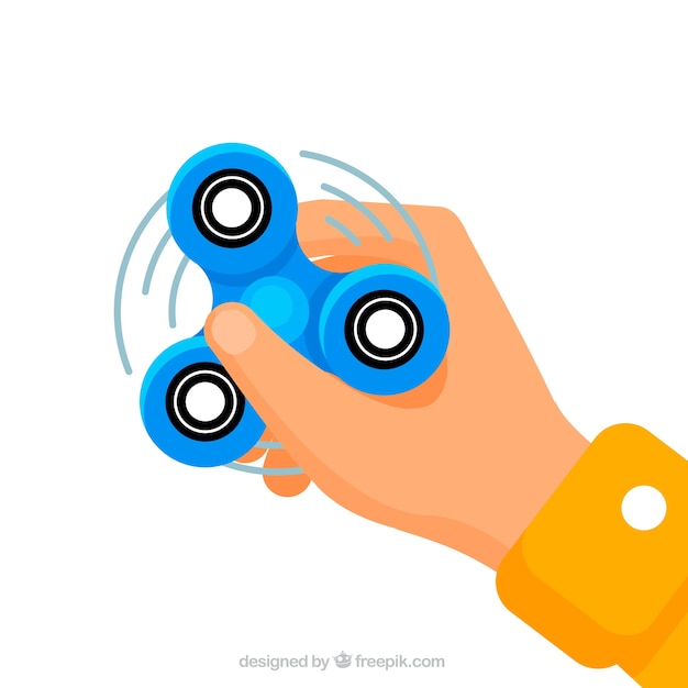 Free vector hand background with blue spinner