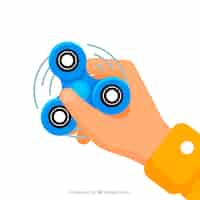 Free vector hand background with blue spinner