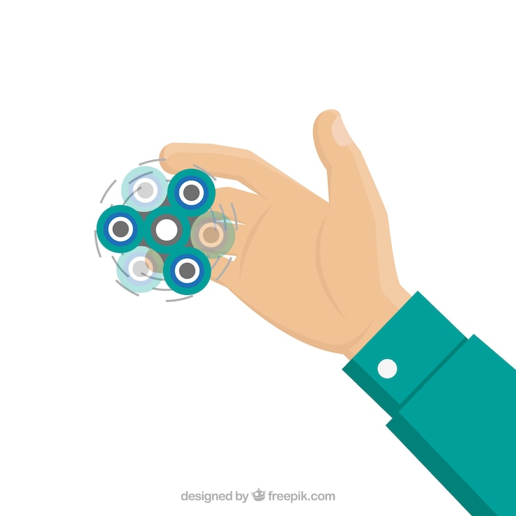 Free Vector hand background with spinner spinning