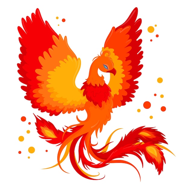 Free vector hand dawn phoenix concept