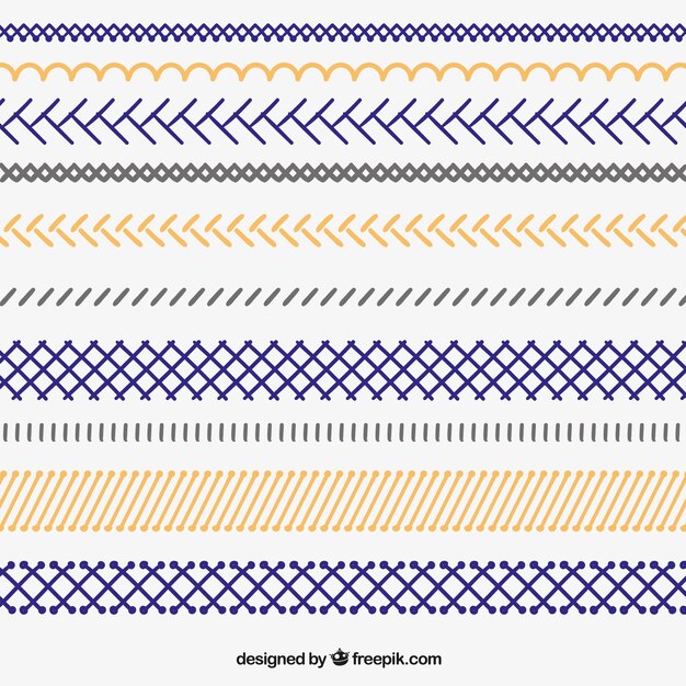 Hand dawn zigzag borders