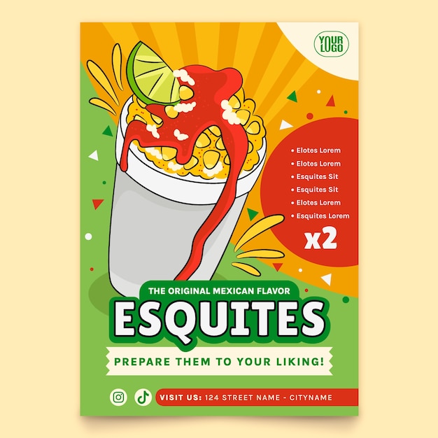 Hand draawn esquites poster
