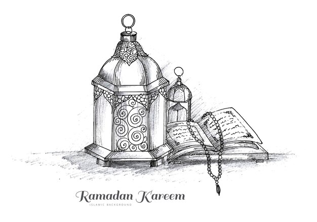 Ручной рисунок арабские лампы дизайн карты эскиз