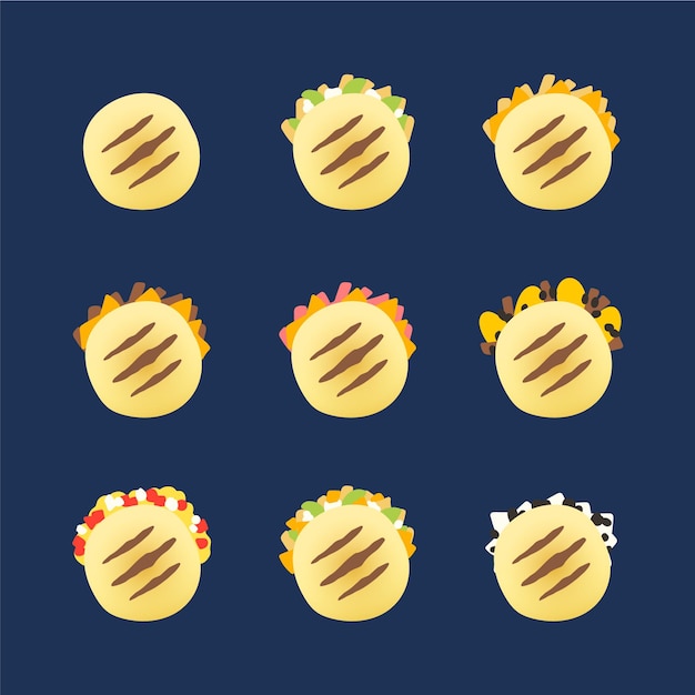 Free vector hand draw arepas top view