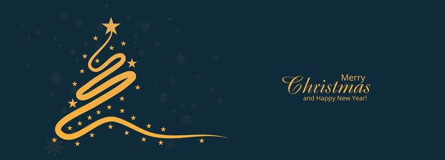 Free vector hand draw artistic christmas tree banner design