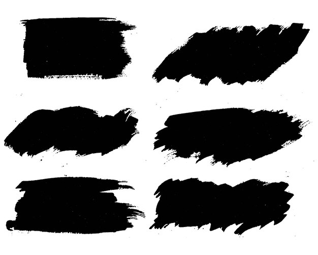 Hand draw black brush stroke set watercolor design