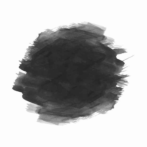 Рука рисовать черный акварельный штрих на белом фоне