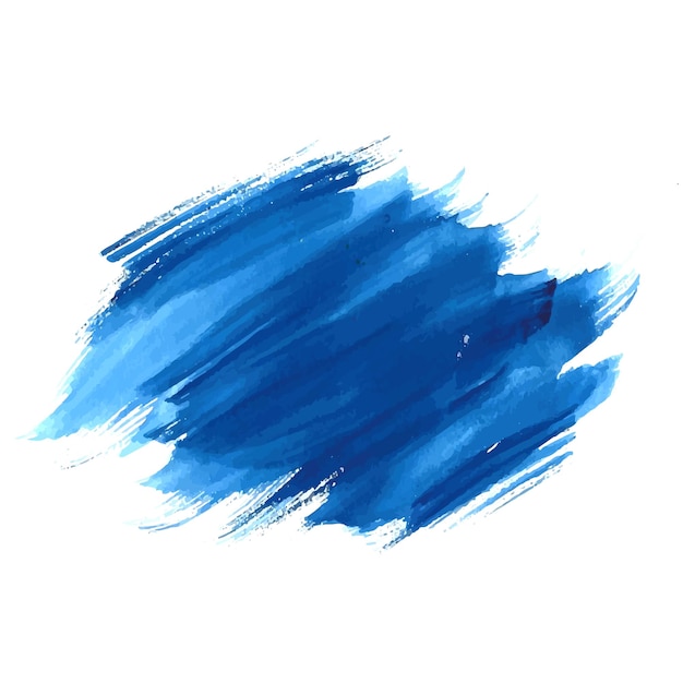 手描きの青いブラシストローク水彩デザイン