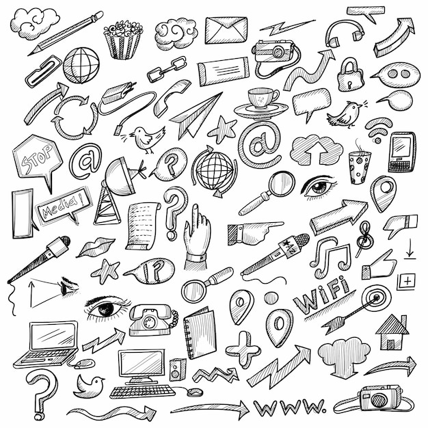 Free vector hand draw business idea doodles sketch design