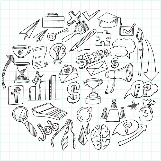 Free vector hand draw business idea doodles sketch design