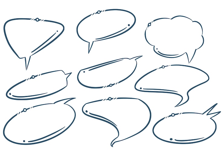 Free Vector hand draw chat sketch set design