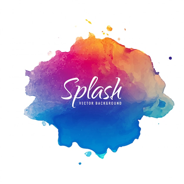 Hand draw colorful splash watercolor background