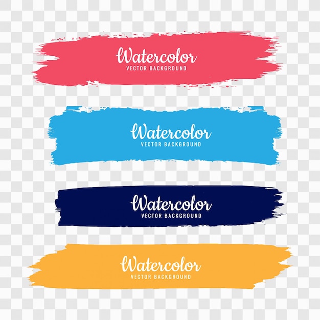 Hand draw colorful watercolor strock set vector