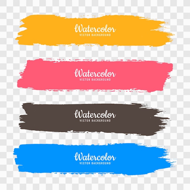 Hand draw colorful watercolor strock set vector