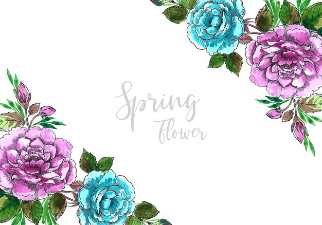 Free vector hand draw decorative colorful spring flowers design illustration