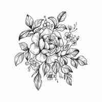 Free vector hand draw decorative floral sketch design