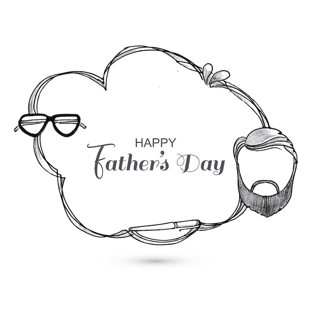 Free vector hand draw decorative sketch happy fathers wishes card background