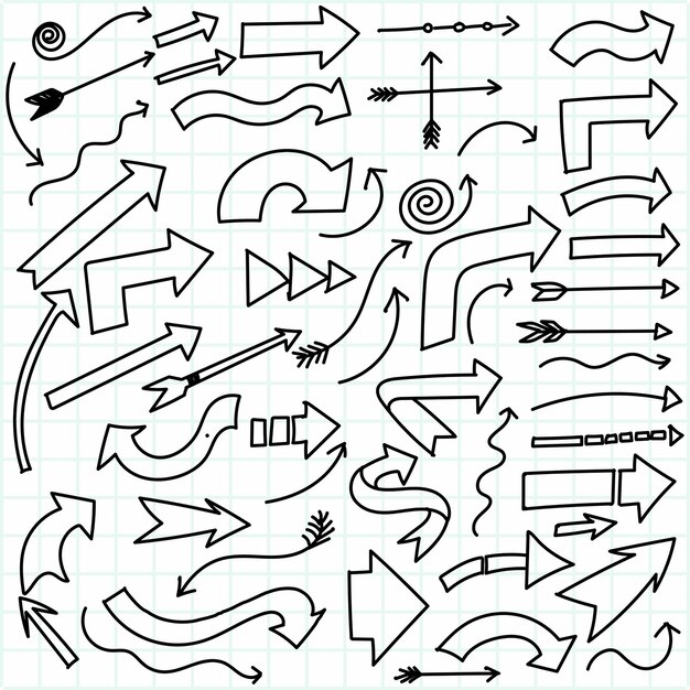 Free vector hand draw doodle arrow sketch set design