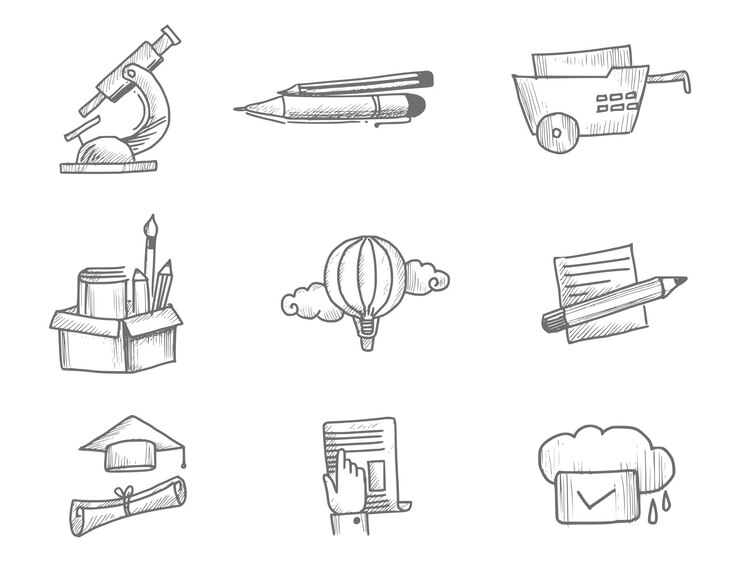 Free Vector hand draw doodle sketch icon set design