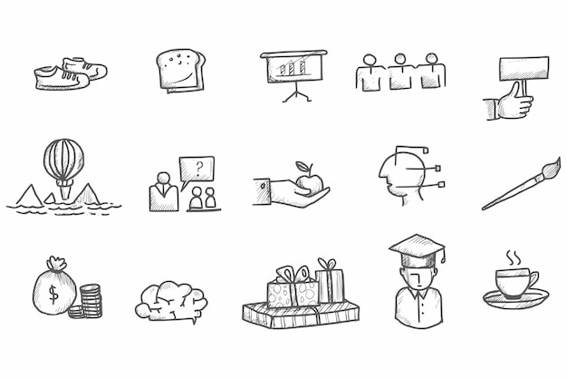 Free vector hand draw education doodles sketch design