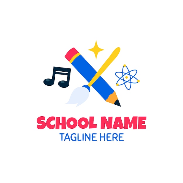Hand draw elementary school logo design