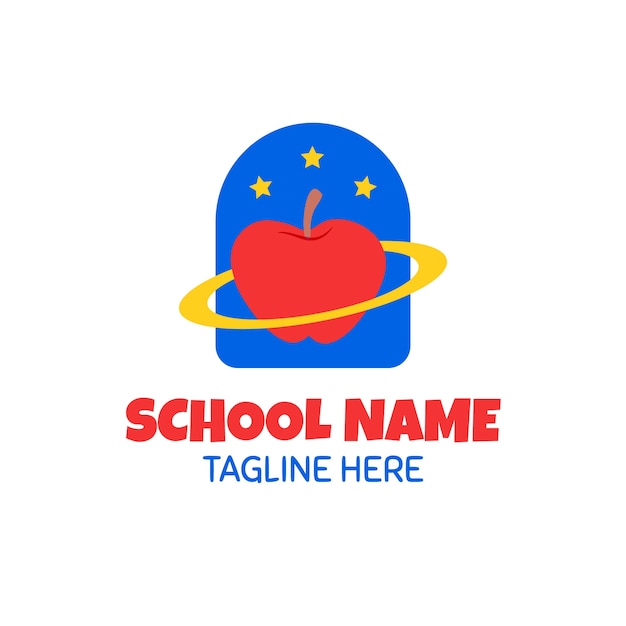 手描きの小学校のロゴデザイン