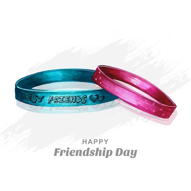 Free vector hand draw friendship bands watercolor card background