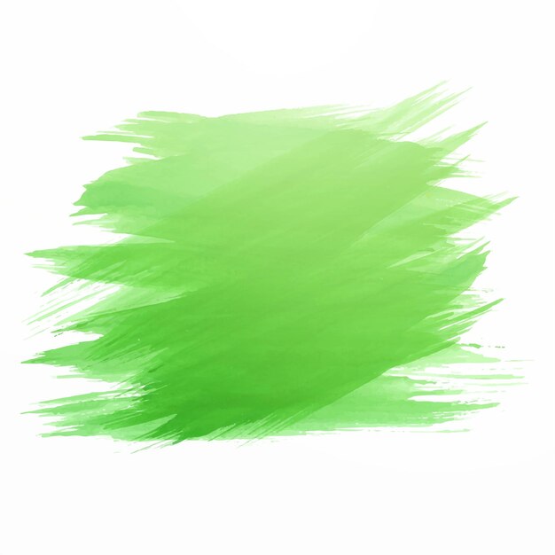 Hand draw green watercolor strock on white background