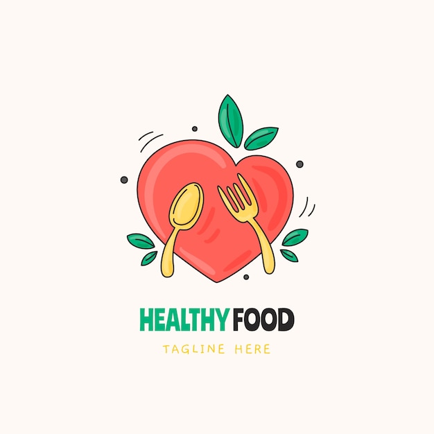 Free vector hand draw  healthy food logo design