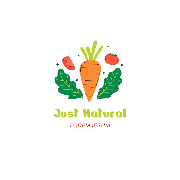 Hand draw healthy food logo template