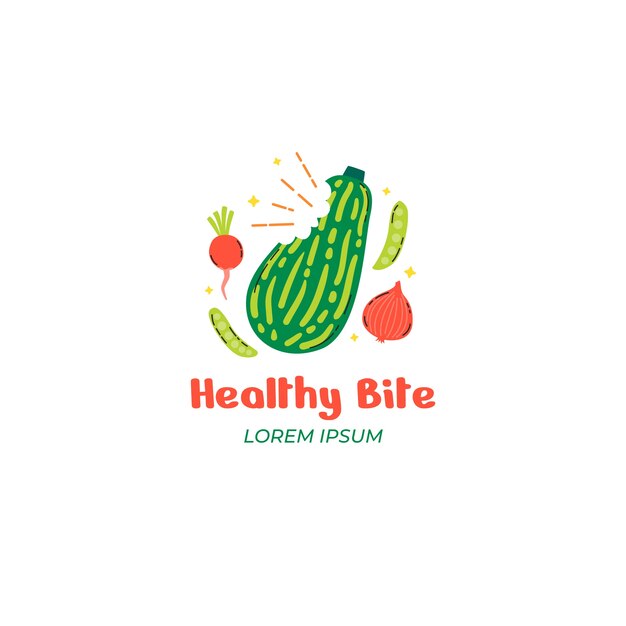 Рука нарисовать шаблон логотипа здоровой пищи