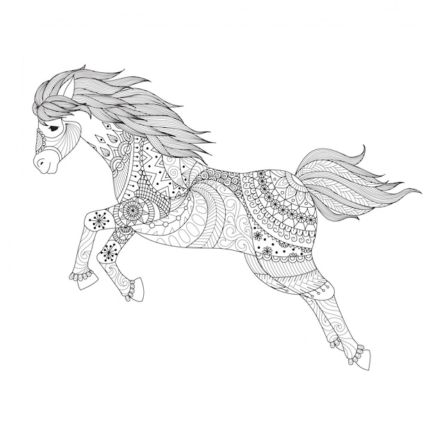 Рука рисовать лошадь фон