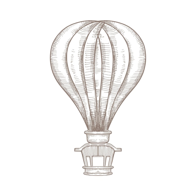 Free Vector hand draw hot air balloon vintage sketch design