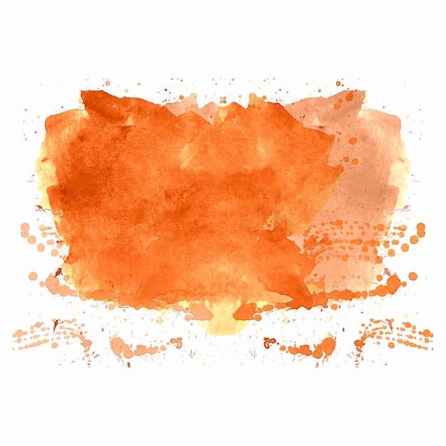 Hand draw orange splash watercolor background