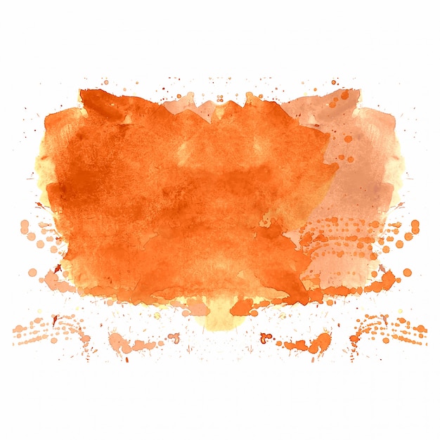 Рука нарисовать оранжевый всплеск акварель фон