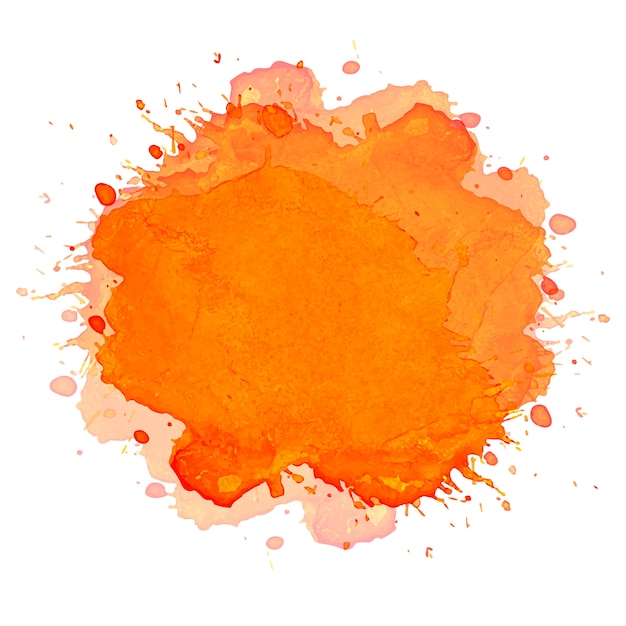 Hand draw orange splash watercolor background