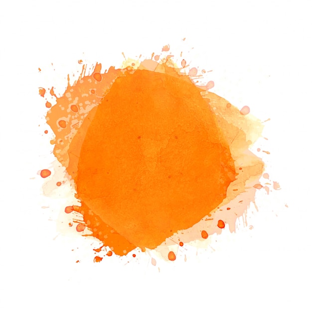 手描きのオレンジ色のスプラッシュ水彩背景