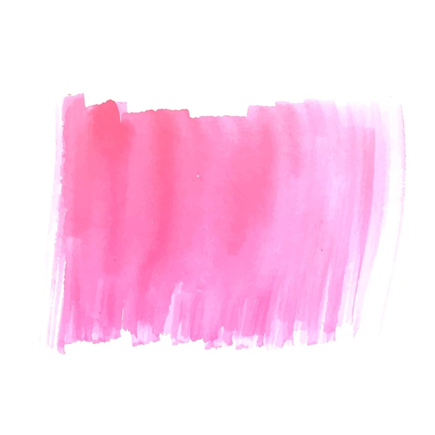 Free vector hand draw pink brush stroke watercolor design