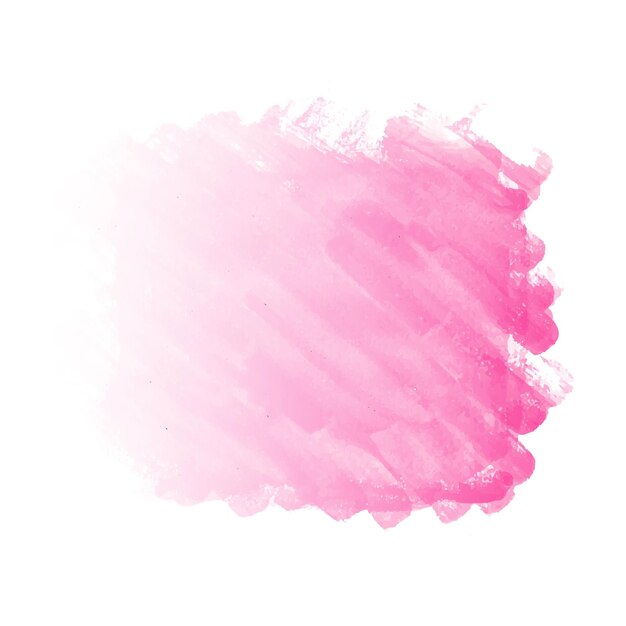 白地にピンクのブラシ水彩画のストロークを手描き